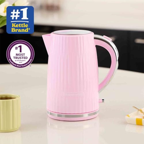 Russell Hobbs Electric Kettle (Hot Water, Tea or Coffee, 1.7L, Push to open lid, Perfect pour spout, Removable washable filter, Illuminated switch, Chrome accents, Raspberry, 3000W) Eden 27362 - Image 3