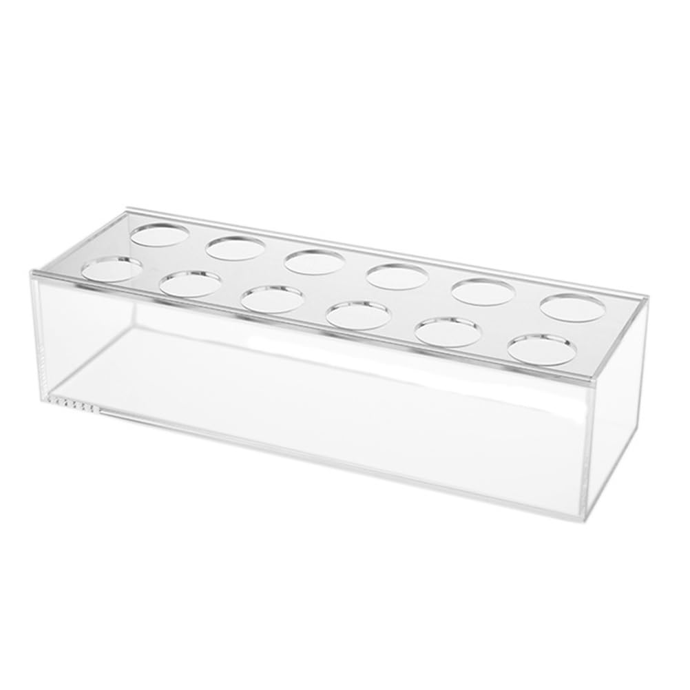 Alipis 12 Holes Transparent Acrylic Vase, Rectangular Vase Arrangements, Table Decoration, 30x10x5cm