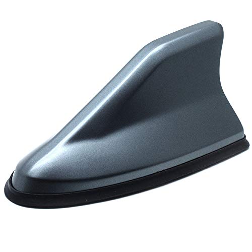 AUTUT Shark Fin Antenna Car Roof Radio Antenna with Adhesive Base Decorative Antenna, Silver Grey
