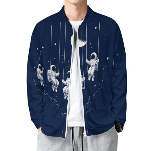 Veste de baseball homme blouson bomber y2k astronaute streetwear oversize manches longues