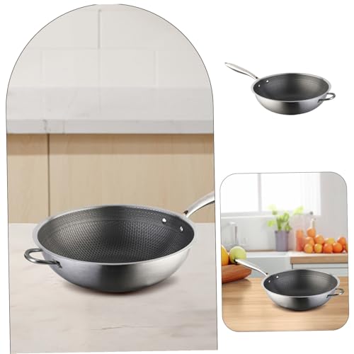 Wok Antiadherente Doble Mango Acero Inoxidable Honeycomb miniatura 3