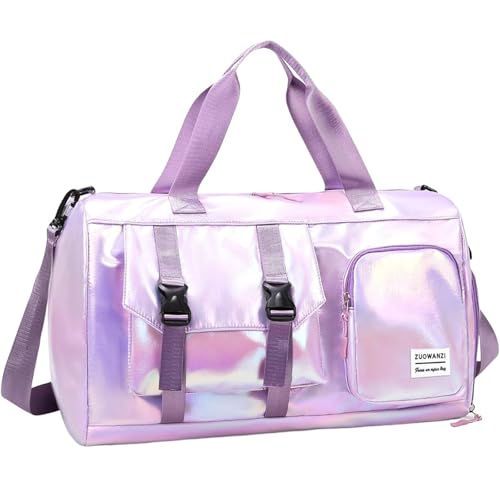 Sac de sport pour femme avec compartiment à chaussures et compartiment humide, lilas, Sac de sport