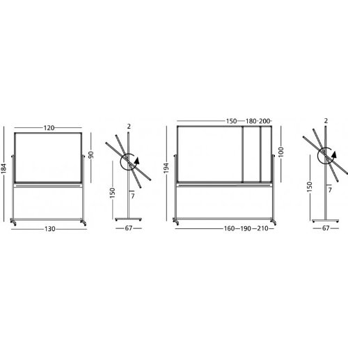 Smit Visual Revolving board 100 x 200 cm 1000 x