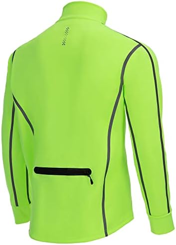 Airtracks Heren Winter Thermo Fietsjack Air Tech II - Softshell Wielrenjack Hardloopjack Winddicht Waterdicht, neon, XXL