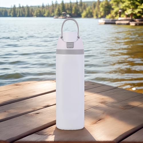 16oz Sports Water Bottle Insulated Stainless Steel Water Bottle with Straw for Sports, Travel, and School BPA-Free White