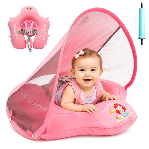 Baby Pool Float with Canopy UPF50+, Baby Float for 6-36 Months by PARENTSWELL - Used condition - US$24.96