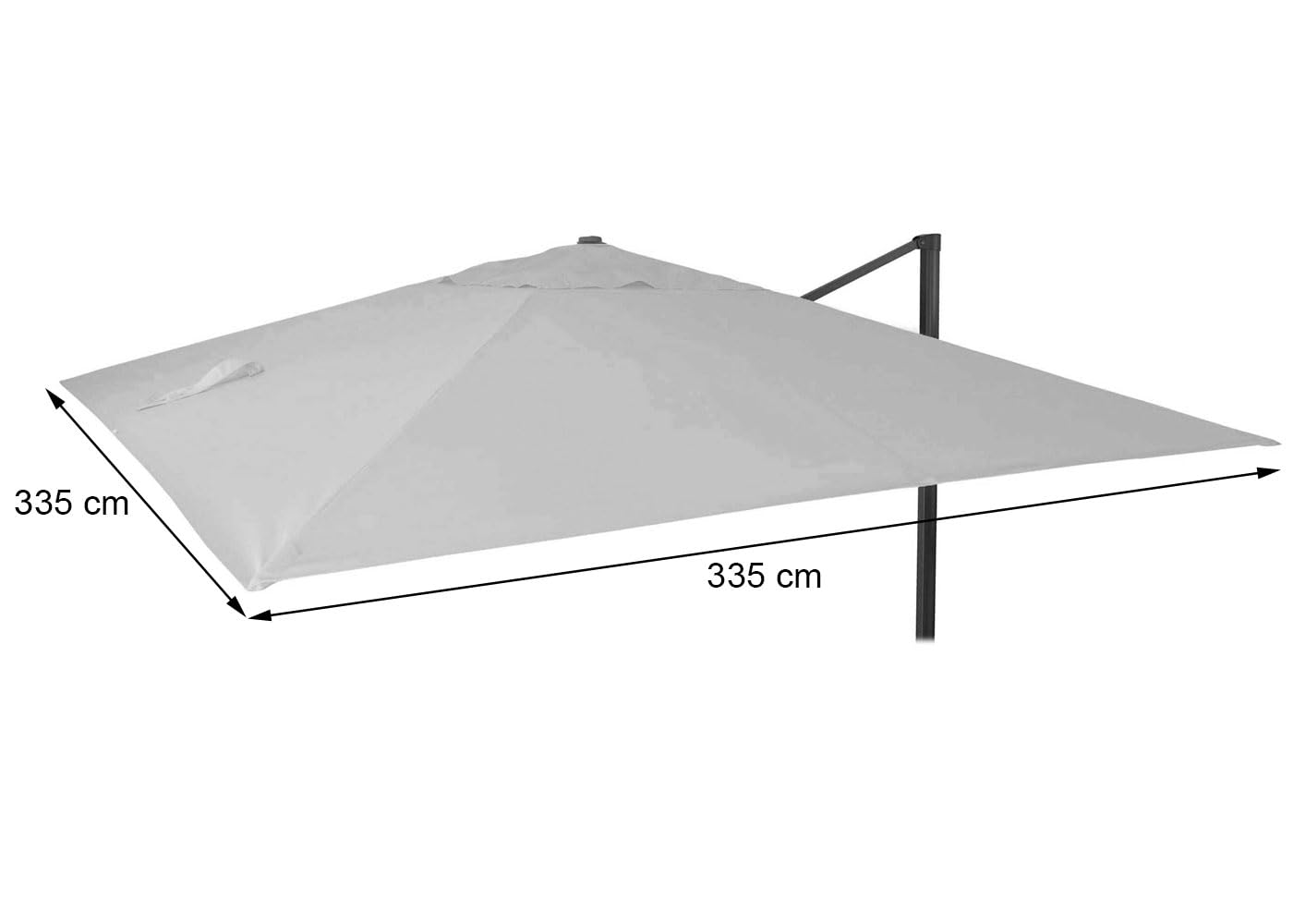 Mendler Toile pour Parasol de Luxe HWC-A96, 3,5x3,5m (Ø4,95m) 4kg - Jaune