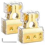 Battery Terminal Connectors, Huazu 0/2/4/6/8 AWG Universal Car Audio Battery Terminals Top Post...