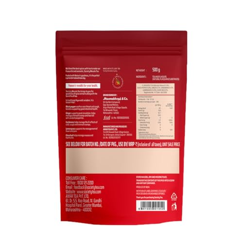 Image of Society Tea Masala Chai|500 G Pack|Pack Of 2|Made With Cardamom Ginger Cloves Black Pepper And Lemongrass|Classic Masala Tea, 0.5 Kilograms - Chai, Loose Leaves