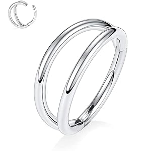 OUFER Body Piercing Helix Earrings 16G Cartilage Conch Piercing Helix Earring Hoop Hinged Segment Ring 316L Surgical Steel Septum Nose Ring Tragus Daith Earrings Piercing Jewellery