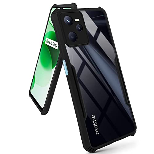 Image of Jkobi Back Cover Case for Realme C35 (Crystal Glass Back | Camera Protection | Shockproof | Professional Black)