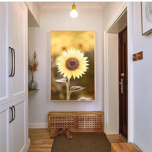 Affiche fleur papillon salon et chambre, peinture sur toile champêtre de 40x60 cm KEBIA sans cadre