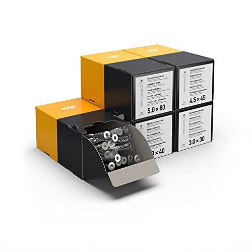 TORX® ttap® 72625 Spanplattenschrauben Set 1400 Stück (3.0 × 30mm, 4.0 × 40mm, 4.5 × 45mm, 5.0 × 80mm, 6.0 × 100mm… – Bild 3