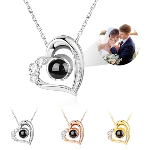 BEXOA Personalised Projection Necklace with Picture Inside Cover