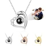 BEXOA Personalised Photo Projection Necklace with Heart Pendant