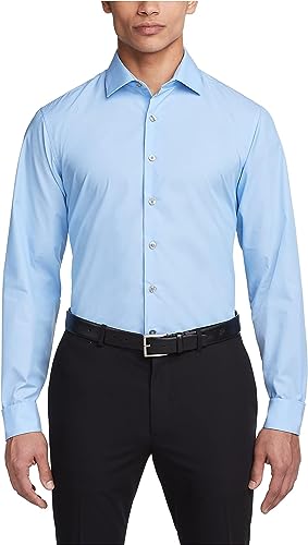 Unlisted by Kenneth Cole mens Slim Fit Solid Dress Shirt, Light Blue, 15 -15.5 Neck 32 -33 Sleeve US