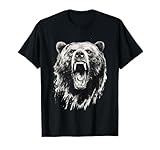 Bear Vintage Angry Grizzly Bear Hiking Camping Camper T-Shirt