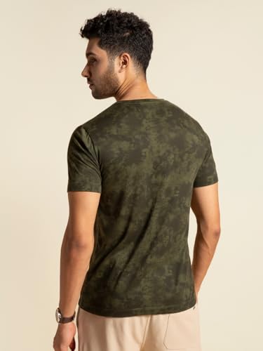 Image of DAMENSCH Regular Fit Cotton Blend Tshirt Half Sleeve Crew Neck Comfortable Casual Lightweight Premium Vortex Elemental Breeeze Tshirts for Men Pack of 1