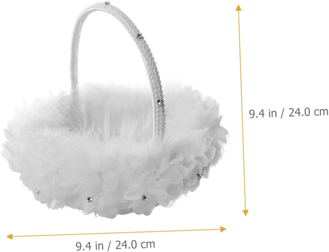 Tofficu Wedding Flower Basket Lace Rose Petal Basket for Flower Girl for Wedding Ceremony Party Supplies