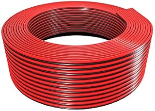 BTF-LIGHTING 32.8ft/10m 18AWG LED Strip Light Ribbon Electrical Extension Cable Wire 2 Pin Red Black Stand Connection 2 Core Cord Line for 3014 5630 Single Colour Flexible LED Tape Rope