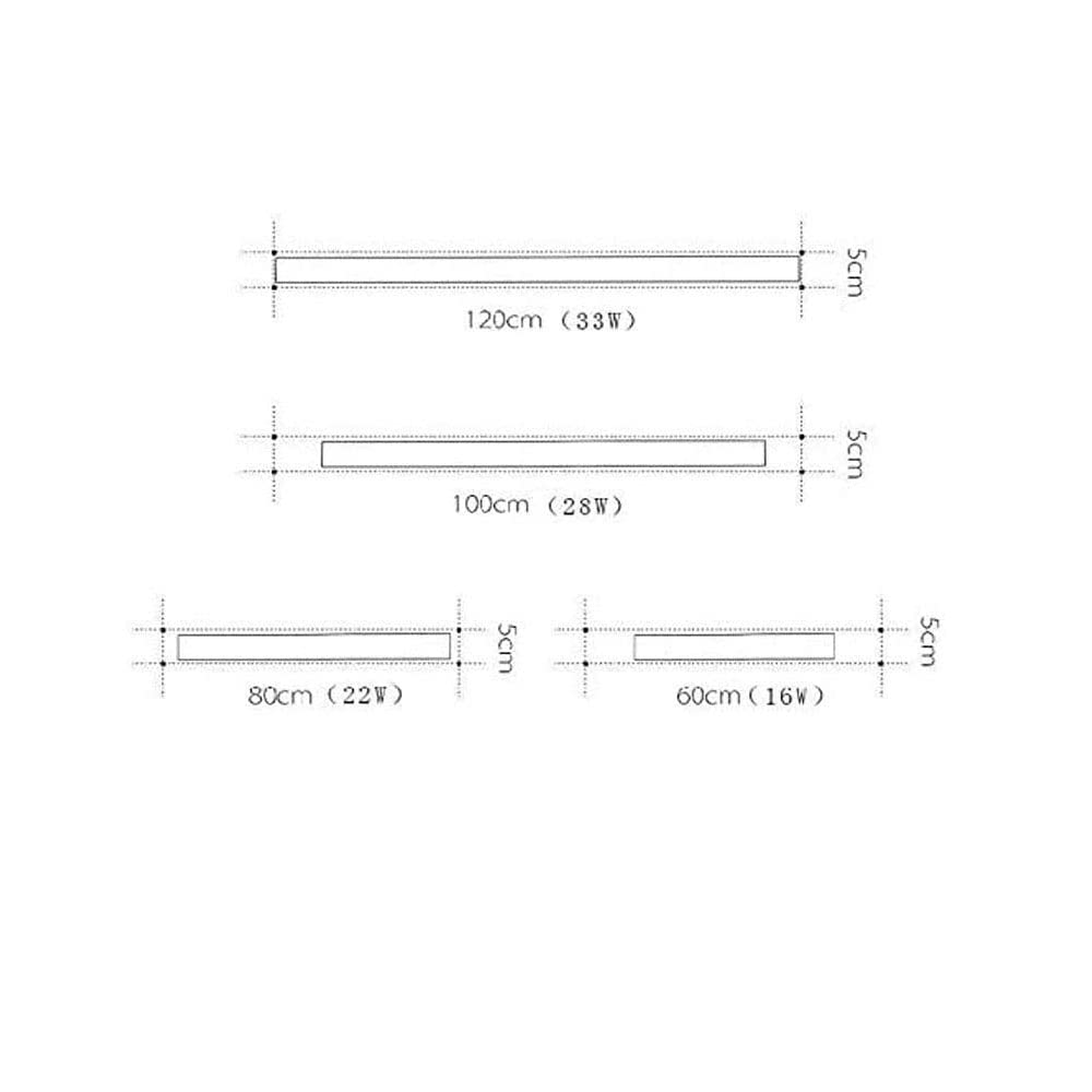 LED Wohnzimmer Deckenleuchte Innen Schwarz Deckenlampe Dimmbar Acryl Spiegelleuchte Aluminium Lange Lichtleiste Deckenbeleuchtung Badlampe für Korridor Badzimmer Büro Schlafzimmer (Weiß,54cm)