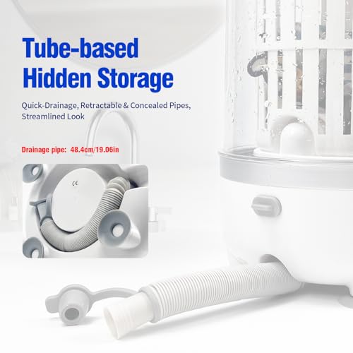 Waschmaschine und Trockner für Unterwäsche | 3L wiederaufladbare tragbare Mini-Waschmaschine mit blauem Licht | Tiefenreinigung für Socken und kleine Kleidungsstücke (HP909-Weiß-3L)