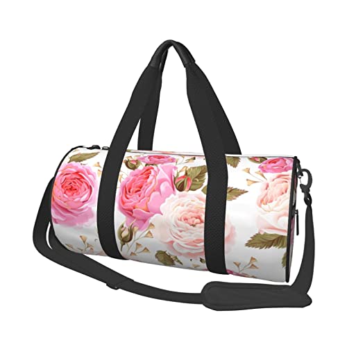 Sac de voyage sport et camping noir multipoche One Size imprimé rose