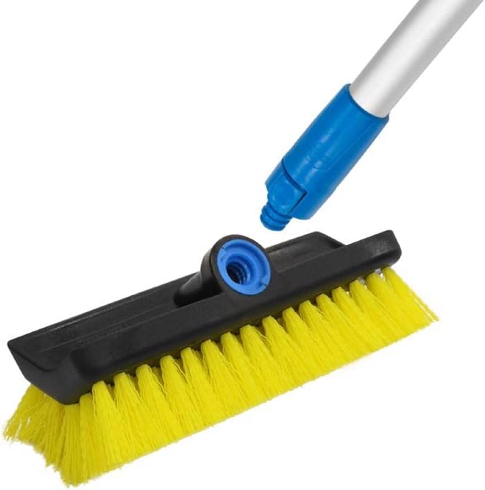 Unger10 in. W Hard Bristle Polypropylene Handle Multi-Angle Scrub Brush Scrubber
