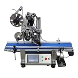 INTSUPERMAI Automatic Desktop Conveyor Table Plate Labeling Machine Coding Machine Desktop Flat Labeling Machine Automatic Flat Surface Labler Applicator with Conveyor Belt 110V