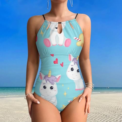 Swimsuit monokini licorne bleue pour rayonner lors de vos journées plage - 2