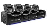 Valencia Tuscany Home Theater Seating | Premium Top Grain Italian Nappa 11000 Leather, Power Reclini