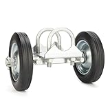 HILLMASTER 6in Rolling Gate Wheel Carrier for Chain Link Fence, Heavy Duty Gate Helper Wheel Gate Caster Kits for Driveway Tube,Gate Support Wheel Rut Runner-2 Rubber Wheels for Rolling/Sliding Gates