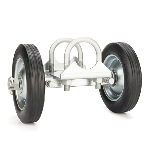 Image of HILLMASTER 6in Rolling Gate Wheel Carrier for Chain Link Fence, Heavy Duty Gate Helper Wheel Gate Caster Kits for Driveway Tube,Gate Support Wheel Rut Runner-2 Rubber Wheels for Rolling /Sliding Gates