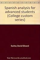 Spanish analysis for advanced students 0070513899 Book Cover