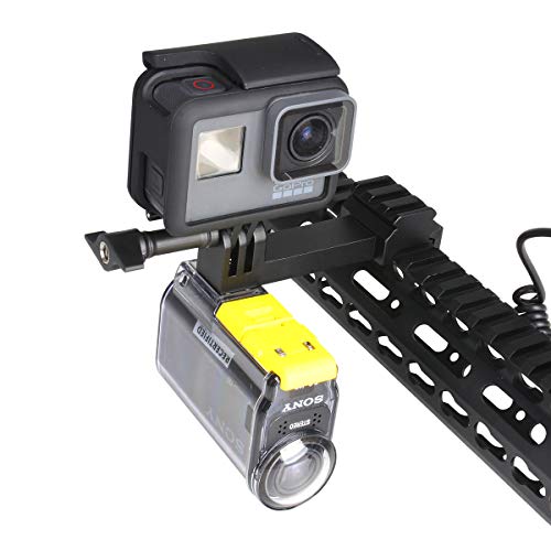 Universal Action Camera Gun Mount 2IN1 Picatinny Rail Mount Adapter Kit Compatible for Gopro Hero 8 7/6/5/4 Sony FDX HDR for Hunting Rifle Shotgun Pistol Carbine Airsoft Sports Camera Gun Rail Mount - Thumbnail 5