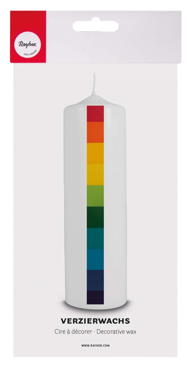 Rayher 31616000 Wax foil Rainbow Set, 10x5cm, 10 Colours assort.,tab-Bag 10pcs