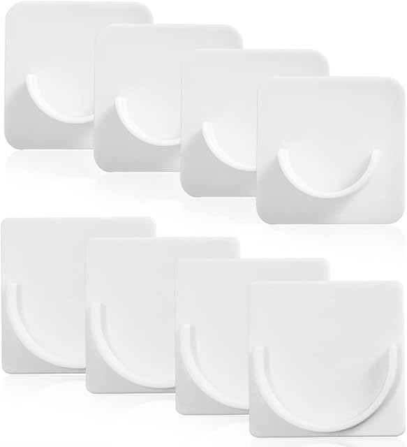 8 Pieces Adhesive Shower Curtain Rod Holder, Adhesive Shower Curtain Rod Tension Holder, Shower Rod Mount Retainer