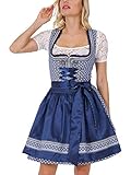Dirndl Krüger Damen Trachten Dirndl kurz, Modell: Sweetheart, über Knie, Art.-Nr. 045705-0-0081, 36, blau