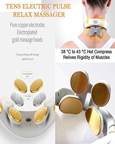 Neck Massager With Heat, Neck Pain Relief, Electric Heated Neck Massage Therapy For Relaxation, Cordless Portable Neck And Shoulder Relaxer Massagers, Full Body Deep Tissue Massager For Women And Men #TOP5