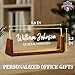 Ship Next Day Custom Name Plate for Desk, Personalized Acrylic Desk Name Plate with LED Walnut Frame, Office Desk Accessories, Appreciation Gifts for Boss Employee Coworker Teacher Women Men (Classic)
