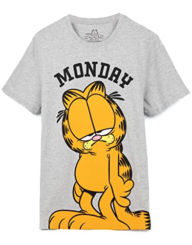 Garfield Mens Pajamas Adults Lazy Monday Cat Movie T-Shirt Trousers Pjs3