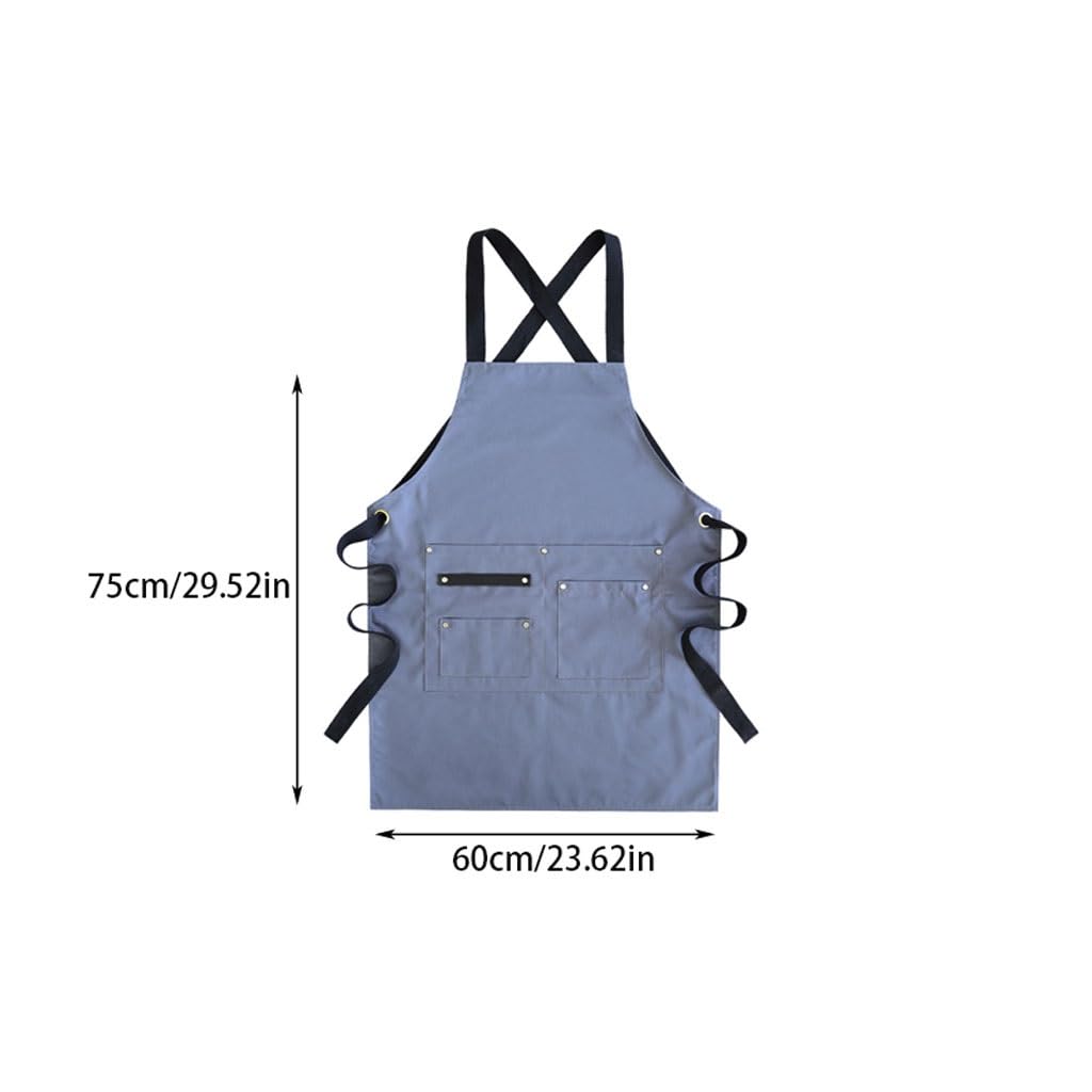 TEESONG Delantal de Chef Delantal Sencillo Coreano de Lona for el hogar, Cocina, Peluquero y manicurista, Ropa de Trabajo for Hombres y Mujeres Delantales para Hombres(A)