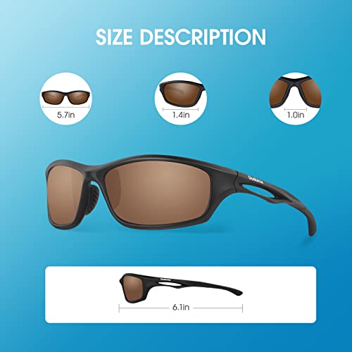 Duduma Polarized Sports Sunglasses For Men Women Running Cycling Fishing Golf Driving Shades Sun Glasses Tr90(Black Matte Frame With Brown Lens) #TOP3