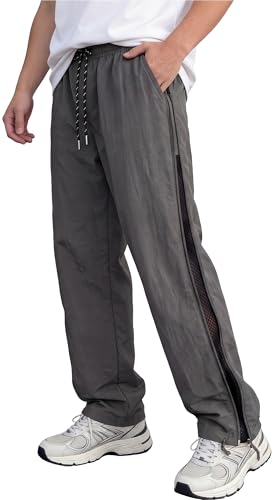 Pantalon de survêtement ample avec fermeture éclair latérale ajustable