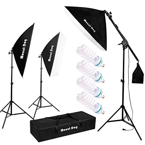 MOUNTDOG 1350W Photography Studio Softbox Lighting Kit Continuous Lighting System Photo with 4pcs
