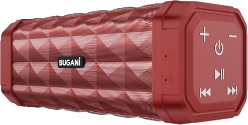 BUGANI Bluetooth Speaker, Portable Speaker Stereo Sound, IPX5 Waterproof Wireless Speaker, Built-in Microphone 24H Play, 100FT Bluetooth Range, Type-C, Outdoor Speakers Suitable for Anywhere