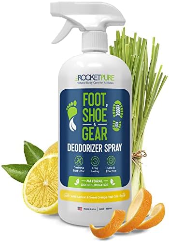 Rocket Pure Natural Odor Eliminator for Strong Odor - Shoe Deodorizer Spray, Foot Spray, Gear Spray, Shoe Odor Eliminator, Gym Bag Deodorizer, Car Odor Eliminator, Pet Odor Eliminator for Home (Lemon)