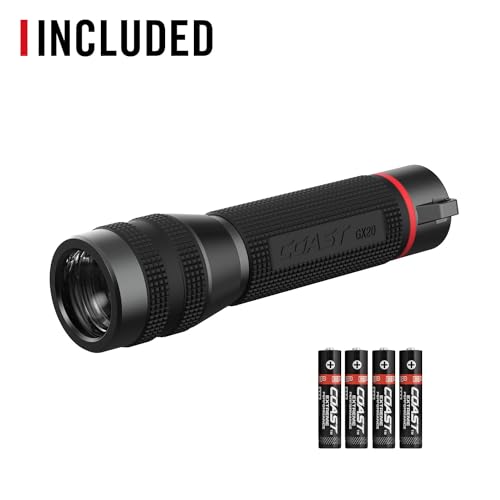 Coast GX20 1200 Lumen Waterproof Alkaline-Dual Power LED Flashlight with Twist Focus, Anti-Roll Cap and Textured Handle - Compatible with 4 x AAA Batteries (Included) or ZX750 Rechargeable Battery by Coast - Image 8