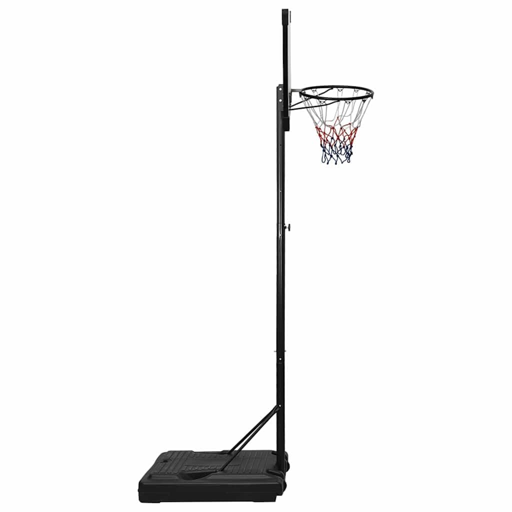 Supporto da basket trasparente in policarbonato, regolabile in altezza, 235-305 cm, con canestro, rete e tavola, per interni ed esterni, per allenamento, giochi, tempo libero in cortile