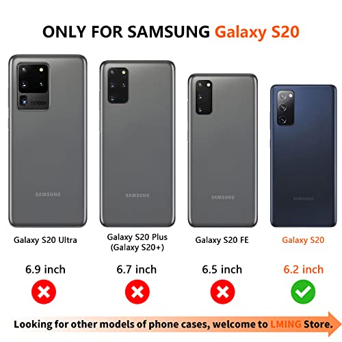 Lming Samsung Galaxy S20 Case With Finger Grip Strap,Green Leaf 3D Embossed Print Design Kickstand Phone Case With Ring Rugged Shockproof Bumper Dual Layer Protective Holder Cover For Galaxy S20 5G #TOP1